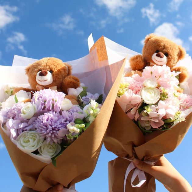 Bear and Flower Bouquets